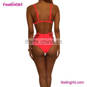 2016 High Waist Mature Women Red Bikini Swimwear Quality Choice thumbnail-3