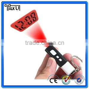 Novelty Design Easy Carry Portable Mini Digital Lcd Projector Keychain Clock thumbnail-6