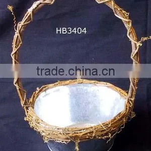 Rattan Zinc Flower Bucket thumbnail-1