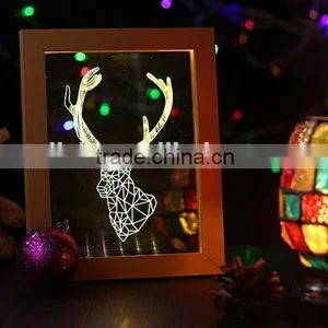 3D Wooden Frame Lamp Decoration Light thumbnail-2