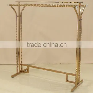 QD- F178 Wholesale Luxury Rose Gold Metal Clothes Display Rack thumbnail-1
