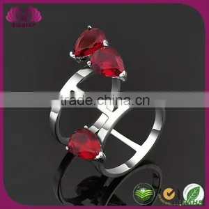 Red CZ Stone Knuckle Midi Rings thumbnail-1