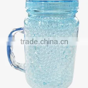 16oz as Double Wall Insulated Gel and Beads and Liquid Water Mason Jar Plastic and Freezer Mug With Straw and Handle thumbnail-5