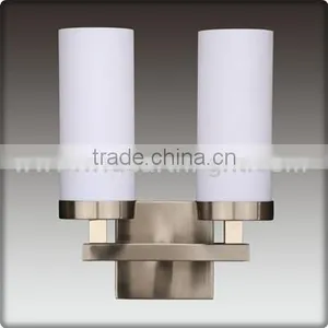 Light Hotel Supplier ETL Hotel Wall Light With 2 Glass Shades In Nickel Finish For Bathroom W20202 thumbnail-1