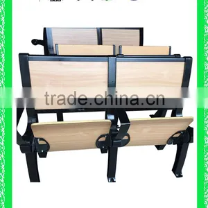 Cheap Attached Folding College School Student Desk and Chair HXFD002 thumbnail-1