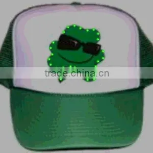 Yangzhou Factory Manufacture High Quality LED Cotton Baseball Cap With Optical Fiber Lights thumbnail-1