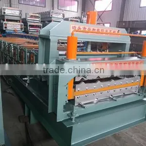 Trade Assurance Automatic Color Coated Metal Glazed Tile and Steel Corrugated Sheet Double Layer Roll Forming Machine thumbnail-1