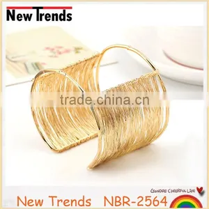 New Design Twist Iron Chain Bangle Wide Iron Wire Open Cuff thumbnail-2