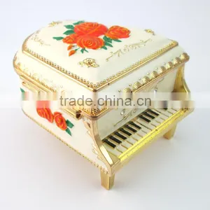 New High Quality Metal Music Jewelry Box in Piano Shape, Various Color for Choice, Various Design, OEM Designs Accepted thumbnail-1