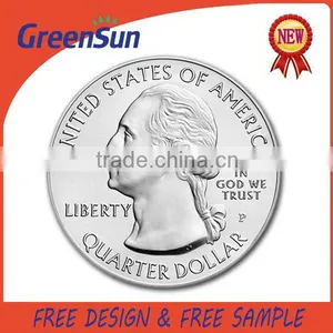 Good Quality Durable Nickel or Silver Plated Coin Keychain thumbnail-1