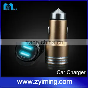 Zyiming Newest Design Stainless Steel Usb Car Charger 2 Port 5V 3.1A Dual Usb Car Charger for Mobile Phone thumbnail-4
