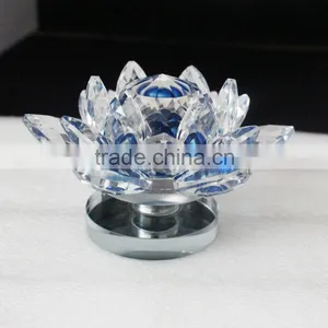 Wholesale Clear Blue Lotus Glassware for Decorative thumbnail-2