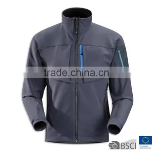 Mens Color Contrasted Good Designed Printed 3 Layers Bonded Waterproof Softshell Jacket thumbnail-1