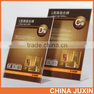 Transparent L Shape Sign Holder For Desktop Showing thumbnail-4