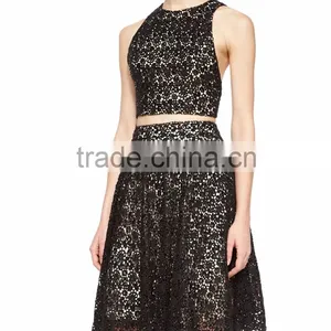 Women Top 2015 OEM Fashion Latest Sleeveless Racerback Lace Crop Top SYA15369 thumbnail-2