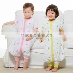 Wholesale100% Cotton Muslin Baby Sleeing Bag Anti-kicking Bag Spring and Summer thumbnail-1