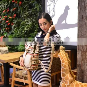 Folk Women Backpack Beach Backpack for Camping Canvas Bags thumbnail-1