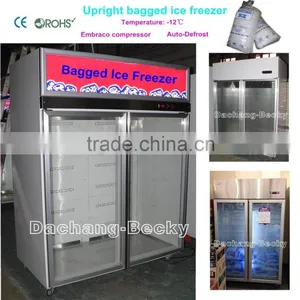 Upright Ice Merchandiser With 2-glass Door Bagged Ice Storage Bin Temp -12degree C thumbnail-3