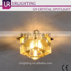 G9 Square Crystal Down Light /spotlight With Gold Pattern thumbnail-3