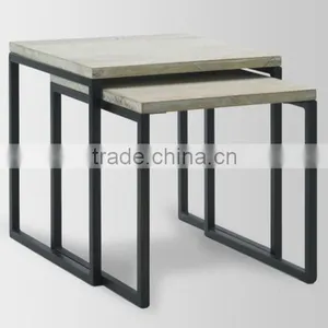 Simple Style Living Room Industrial Lighted End Table With Metal Frame thumbnail-3