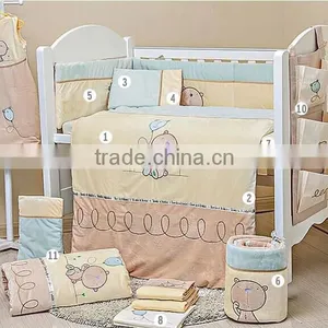 100% Cotton Printed Cot Crib Baby Bedding Set in China thumbnail-1