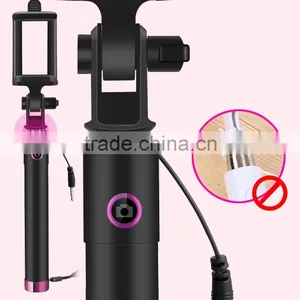 Hot Selling Fashionable Multifunctional Composite Mini Monopod Foldable Selfie Stick With Wire thumbnail-3