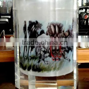 2016 Hot Sale Crystal Pen Holder With Chinese Famous Painting thumbnail-1