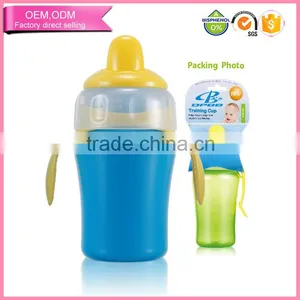 China Exporter Whloesale Eco Friendly Plastic Baby Two Handled Trainer Cup thumbnail-1