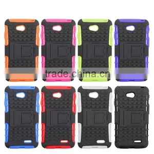 2 in 1TPU Plastic Armor Mobile Phone Case for LG L70 With Stand thumbnail-1