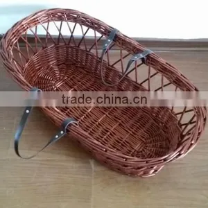 Bassinet Wicker Baby Basket / Dark Wicker Basket thumbnail-1