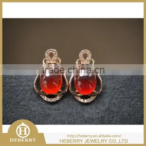 Orange Color Garmet Gemstone With 925 Sterling Silver Earring Wholesale thumbnail-5