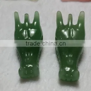 Nice Natural Green Aventurine Dragon Skull,hand Caved Crystal for Gift thumbnail-2