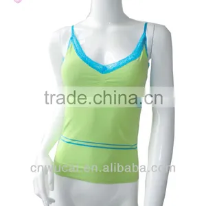 Seamless Camisole With Spirl Burr and Blue Stripe and Lace thumbnail-1