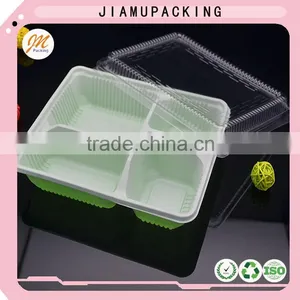 Eco Friendly Disposable Plastic Bento Box, Four Compartments Bento Packing Box thumbnail-1