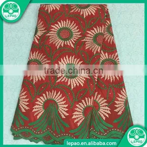 2016 Embroidered Lace Fabric African Tulle High Quality Wholesale For Nigerian Bridal Dress Beaded thumbnail-6