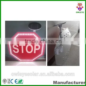 LED Solar Warning Stop Paddle /Roadside Warning Board Solar Energy thumbnail-6