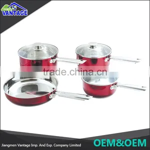 Wholesale Fry Pan Saucepan Saucepan Stainless Steel Kitchen Cookware With Clear Glass Lid thumbnail-1