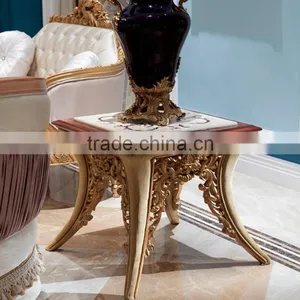 European Style Solid Wood Carving Square End Table thumbnail-1