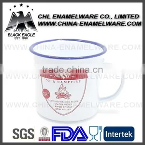 SGS Certified Customized Logo Printing Enamel Coffee Cup thumbnail-6