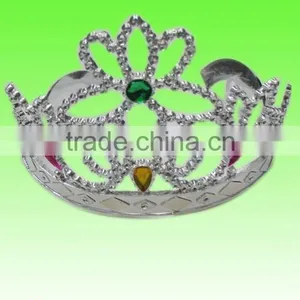 Bridal Wedding Vintage Style Flower Crystal Gold Plated Crown thumbnail-1