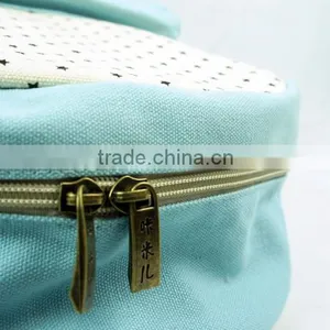 Canvas Polka Dots and Stripes School Bag School Backpack For Campus Hiking Travel Book Bag thumbnail-4