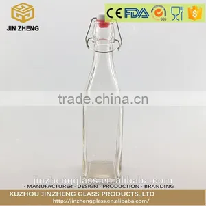 1000ml Widely Use Kitchen Bottle Containers Pot Bottle Drinks Juice Serving Glasses Bottle With Metal Clip thumbnail-1