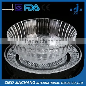 Round Cheap Glass Dinner Set Glass Bowl and Glass Plate for Feast Wedding thumbnail-1