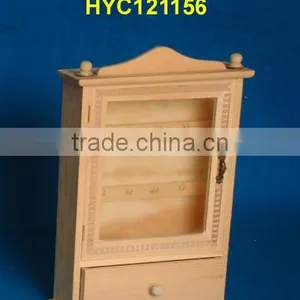 Unfinished Wooden Keychain Storage Box thumbnail-1