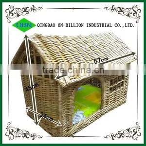 Durable Outdoor Handmade Natural Wicker Dog House thumbnail-3