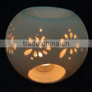 Factory Direct Ceramic Round Fragrance Oil Burner With Tealight Candle thumbnail-3