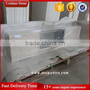 Jianfa Prefab Crystal Yellow Quartz Stone Vanity Top thumbnail-5
