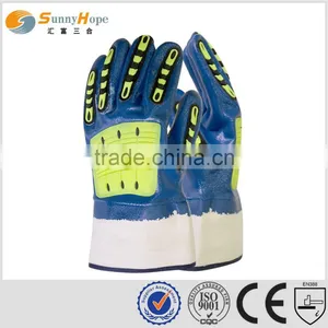 Sunnyhope Smooth Finished Blue Nitrile Gloves With TPR thumbnail-1