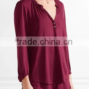 Pajamas Women Summer Jersey Adult Onesie Pajama Tops 100% Cotton Jersey Pajamas thumbnail-2