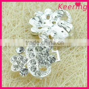 Fashionable Wholesale Crystal Color Rhinestone Flower Metal Button WBK-1498 thumbnail-5